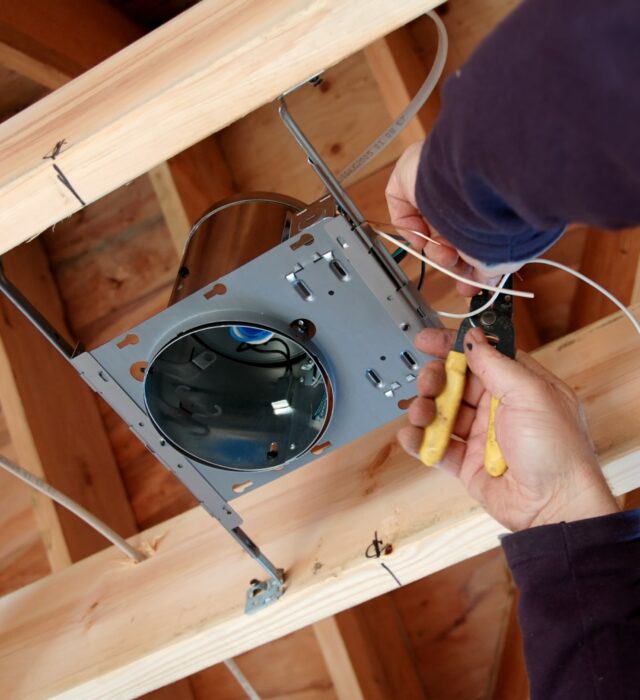 Can lighting installation for new home construction project.