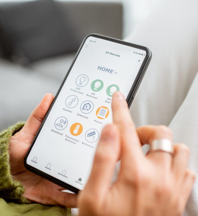 Controlling home electronics from smart phone.