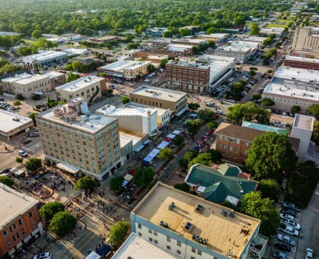 Downtown Bryan, Texas in Brazos County