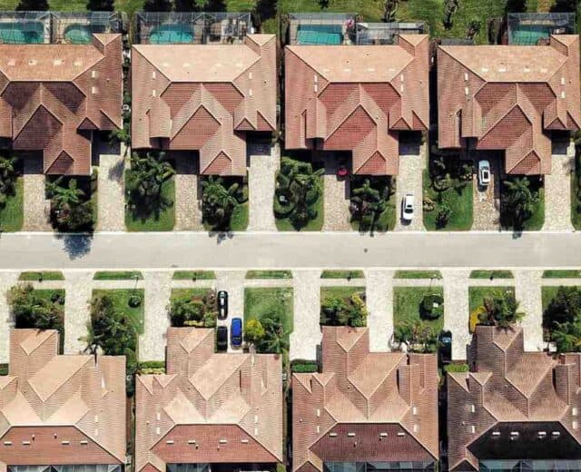 aerial view of homes in fort myers, fl
